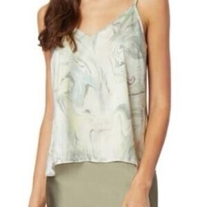 HABITUAL Button Back Satin Camisole Marble Print size S